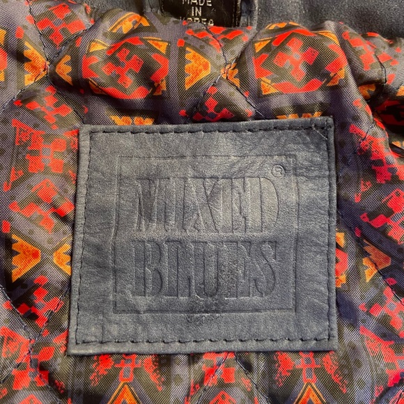 Mixed Blues | Blue Gen Leather Bomber Jacket | M - Picture 13 of 14